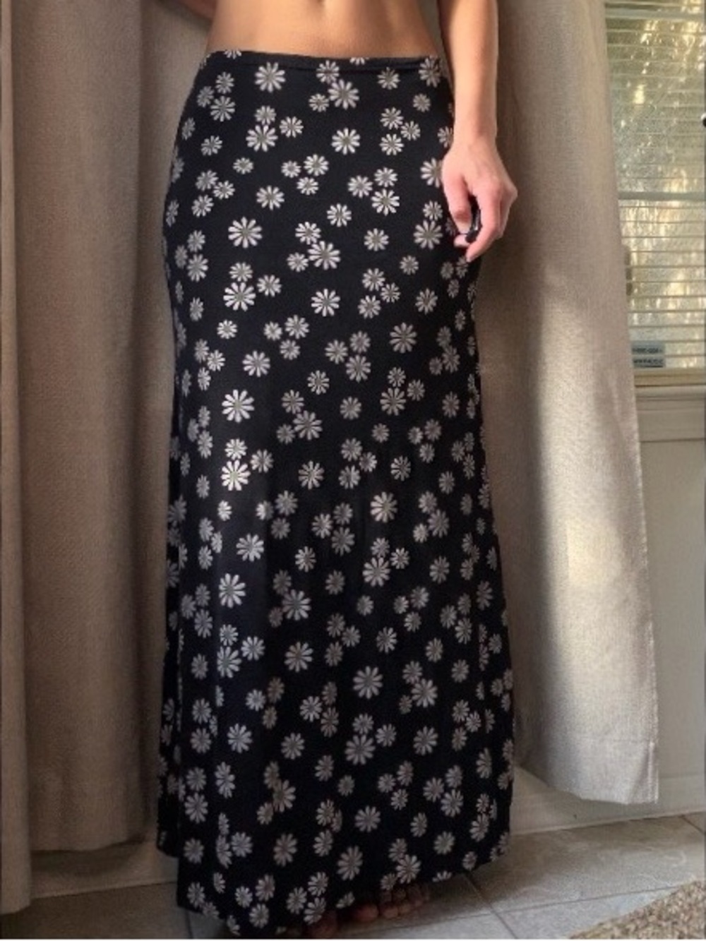 Y2K Vintage 90’s MGR Daisy Floral Maxi Skirt Skater Boho Grunge Fairycore XS-M - Picture 3 of 11